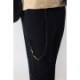 Solid-colour straight-leg trousers with darts and chain detailing